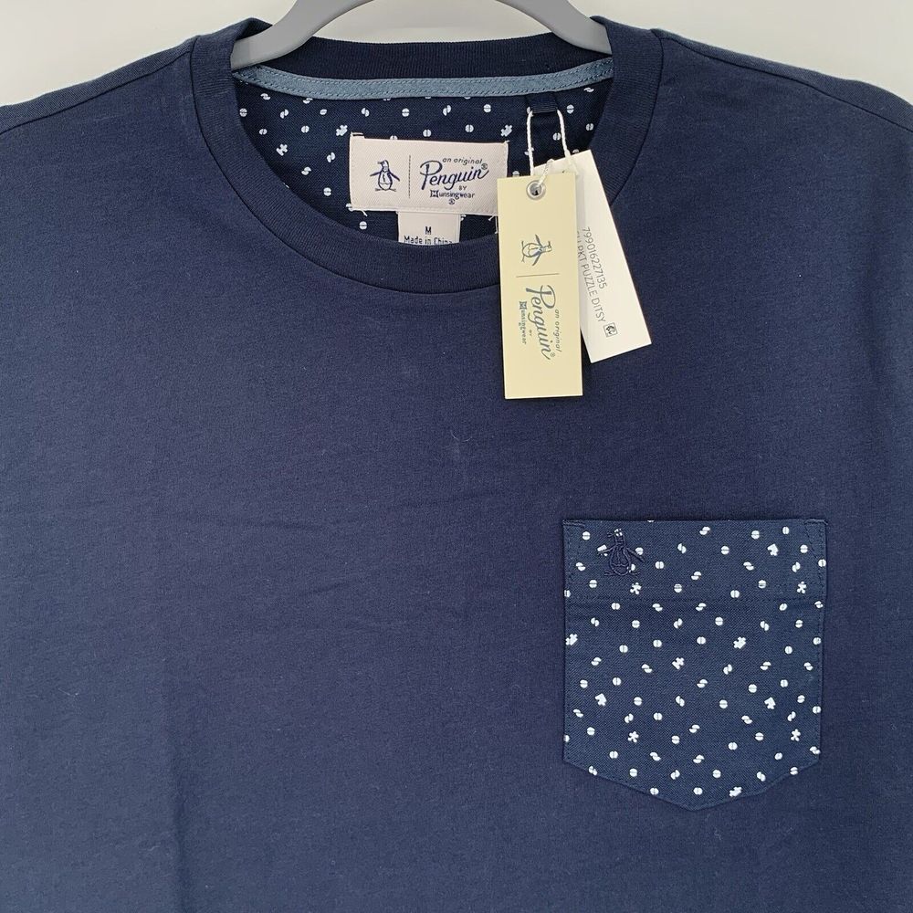 Original Penguin Dark Sapphire Mens Short Sleeve T-Shirt with Pocket Size Medium - Picture 7 of 9